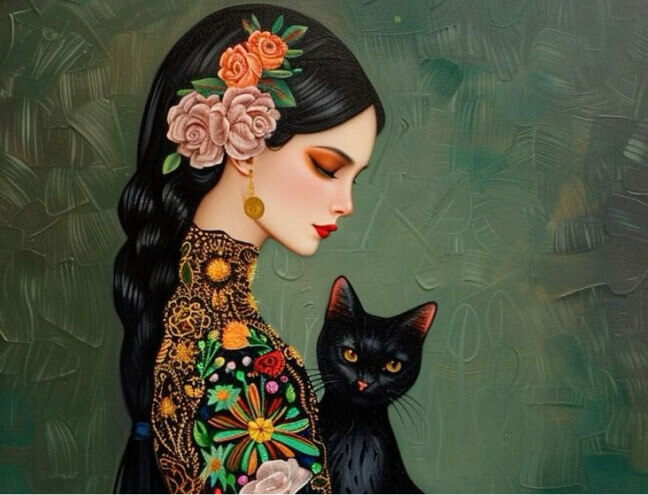 Œuvre « Frida Kahlo Cat Love’s » de Frida Kahlo — Galerie MART